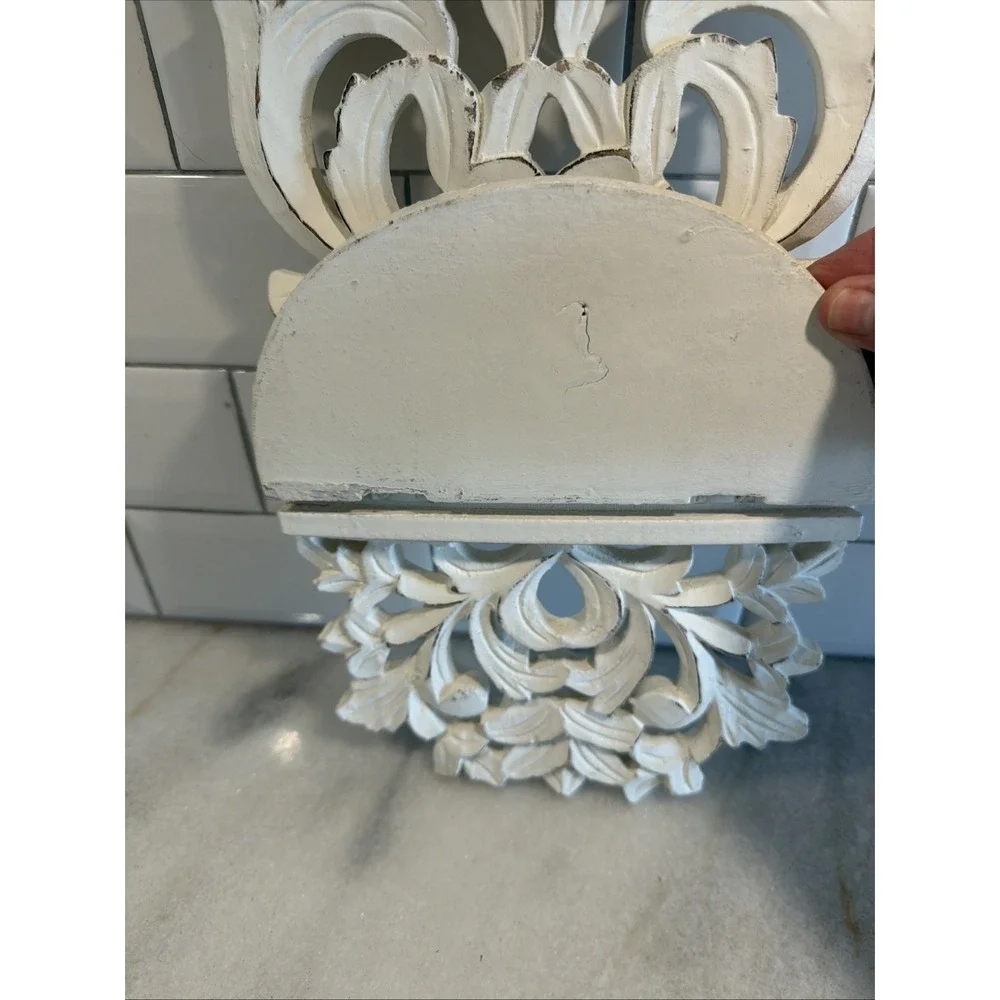 Shabby Chic/farmhouse White Foldable Wall Shelf Wood/mdf GW994